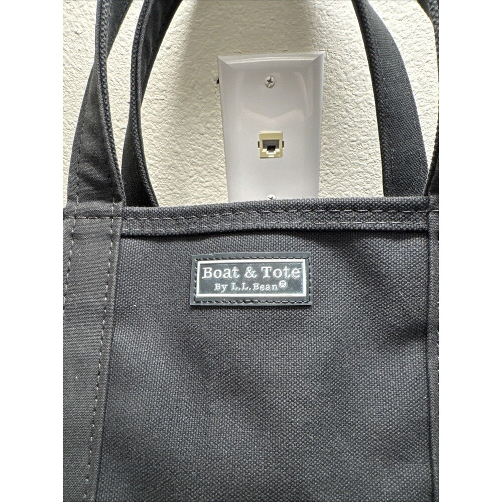 LL Bean All Black Boat And Tote Short Handles With Xtra Long Strap / USA / ZipUp - Picture 2 of 14
